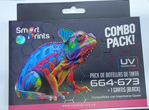 PACK TINTAS SERIE 600 EPSON 664- 673+ 1 BK REGALO - 100 ML - 5 TINTAS