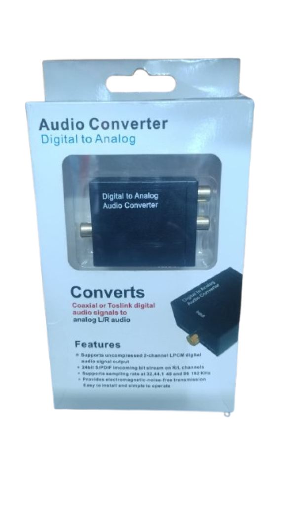 CONVERSOR AUDIO DIGITAL OPTICO/COAXIAL A ANALOGICO RCA AUDIO CONVERTER