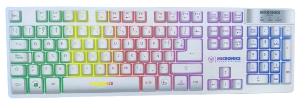 NEON WHITE MIC K709W TECLADO GAMER USB RGB MICRONICS