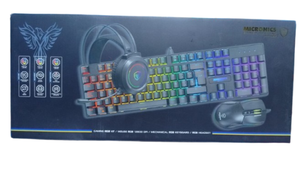 KIT GAMER MIRAGE BLACK MIC GTX2003-3K TECLADO+MOUSE+AURICULAR MICRONICS