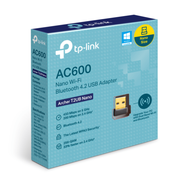TP-LINK ADAPTADOR USB AC600 NANO WI-FI BLUETOOTH 4.2 ARCHER T2UB NANO