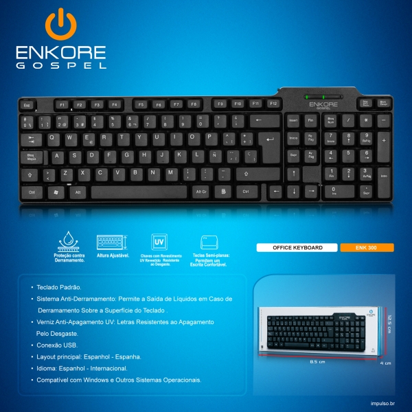 GOSPEL ENK300 TECLADO USB ENKORE