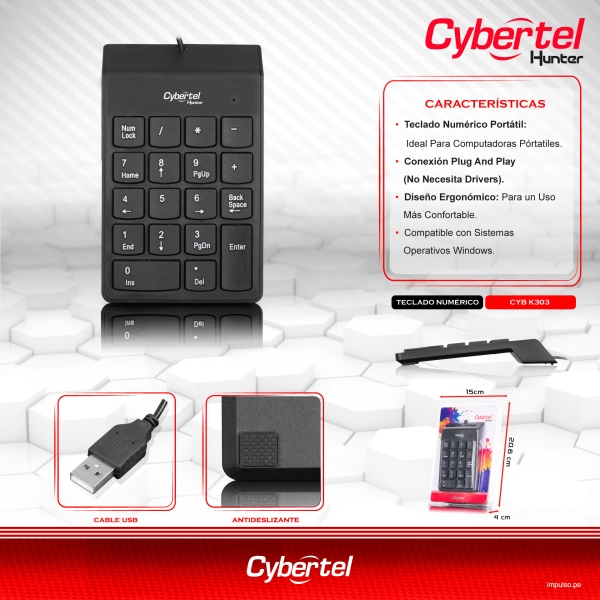 VORTEX CYB K300 TECLADO NUMERICO CYBERTEL