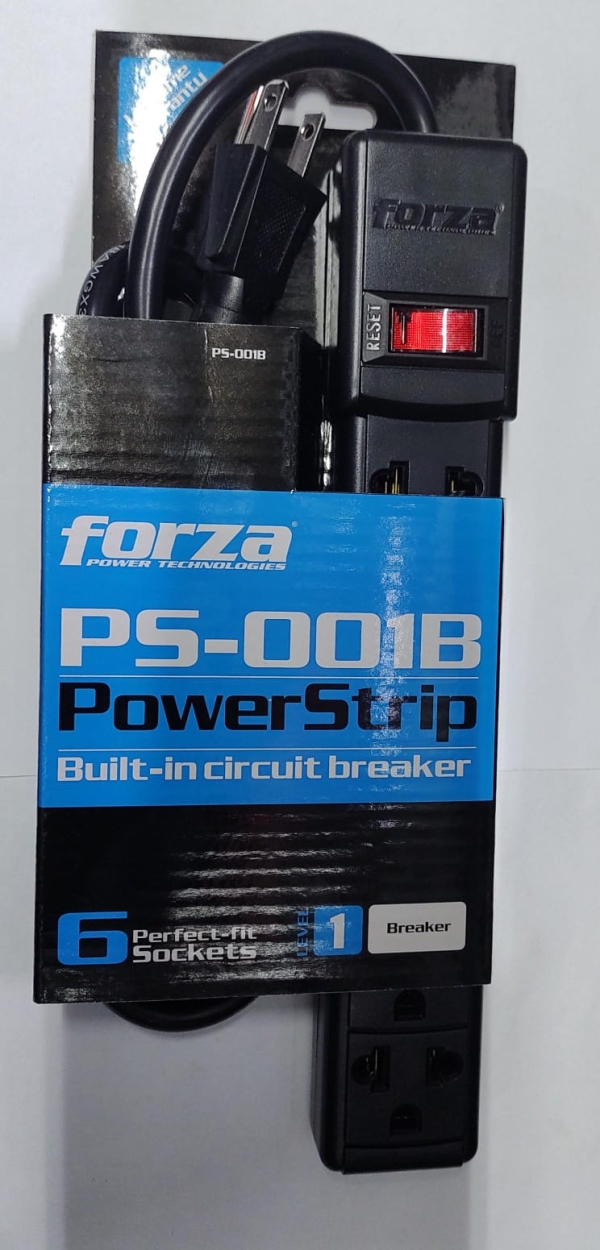 SUPRESOR DE PICO FORZA 6 TOMAS  NEGRO