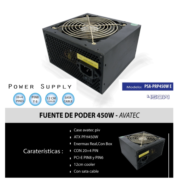 FUENTE AVATEC 450W (PRP450W ENERMAX)