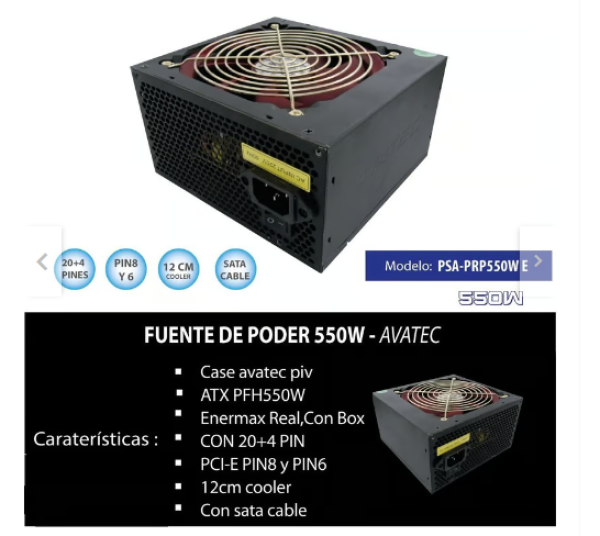 FUENTE AVATEC 550W (PRP550W ENERMAX)