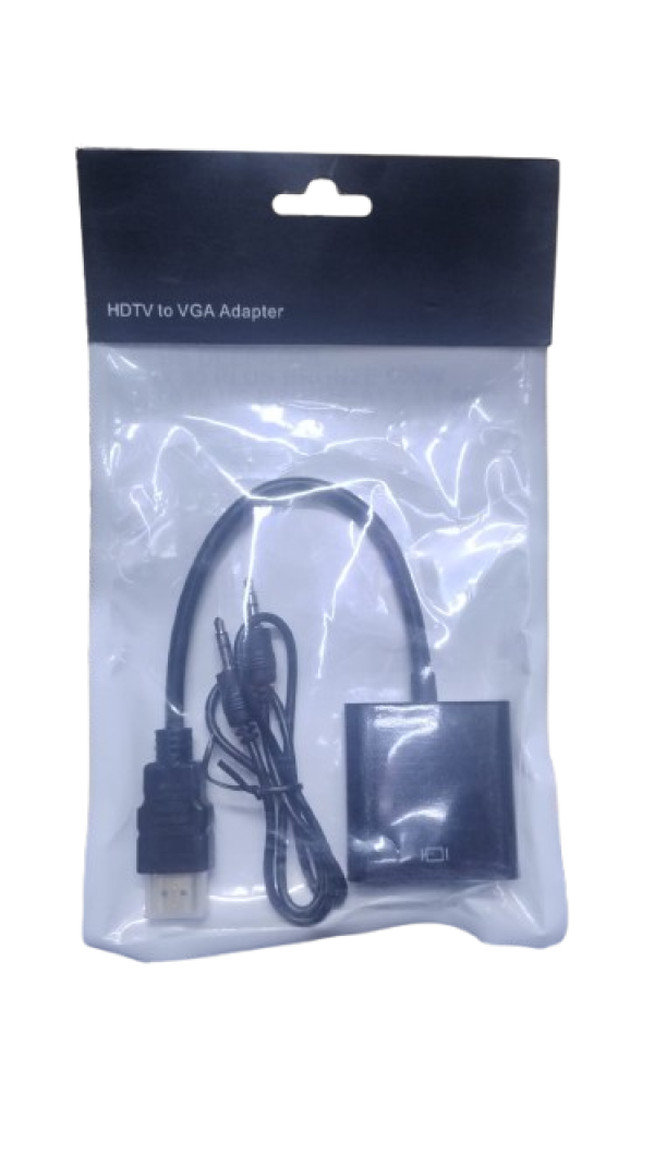 ADAPTADOR HDMI A VGA CON AUDIO NEGRO