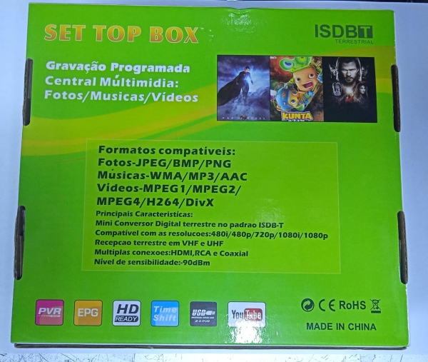 SINTONIZADOR DIGITAL ISDBT TERRESTRIAL FULL HD SET TO BOX  PARA TELEVISION CAJA AZULE