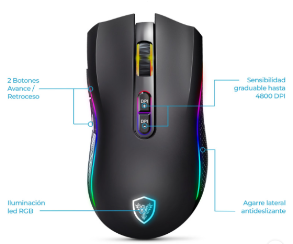 KRIPTON GM801-3M MOUSE GAMER USB RGB DPI 4800 8B MICRONICS