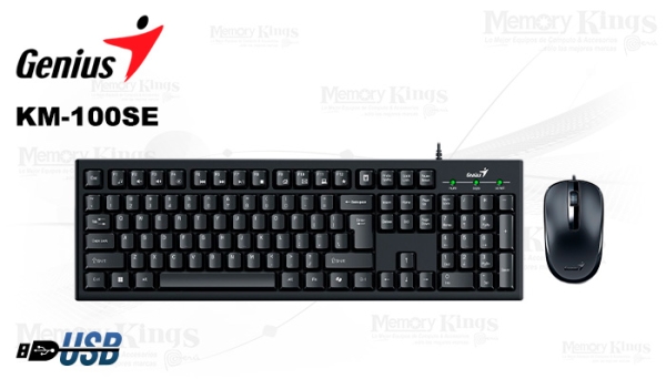 TECLADO GENIUS + MOUSE KM-100SE AI COPILOT USB BLACK