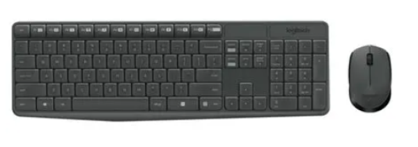 TECLADO LOGITECH + MOUSE MK235 WIRELESS USB SP BLACK (PN 920-007