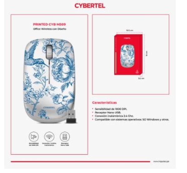 PRINTED CYB M309 MOUSE WIFI CYBERTELL