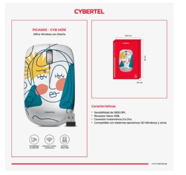 PICASSO CYB M316 MOUSE WIFI CYBERTELL