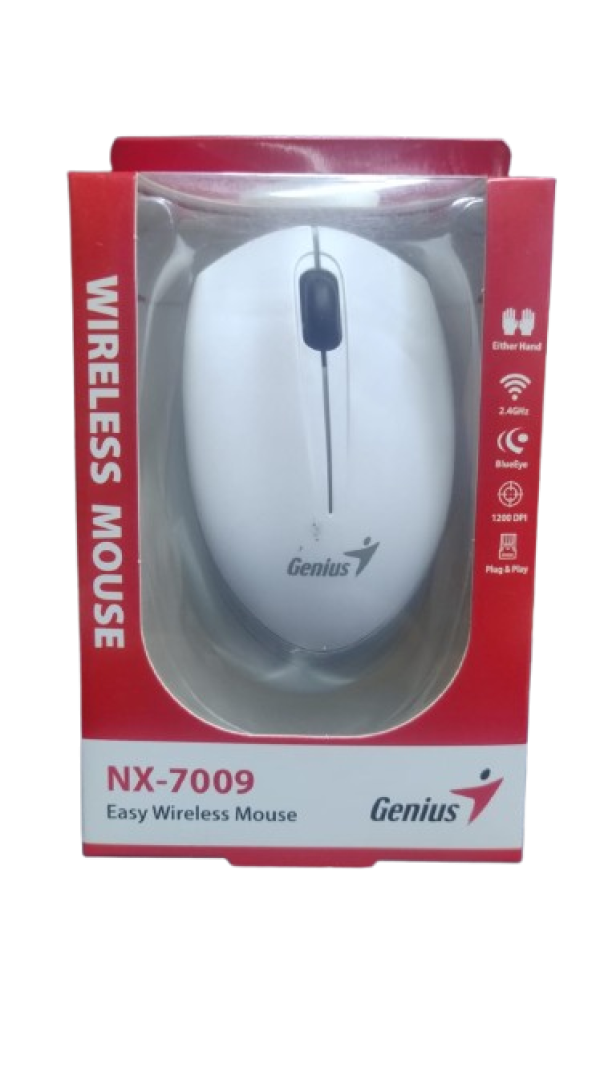 MOUSE GENIUS NX-7009 WIRELESS BLUEEYE ERGONOMICO WHITE GREY