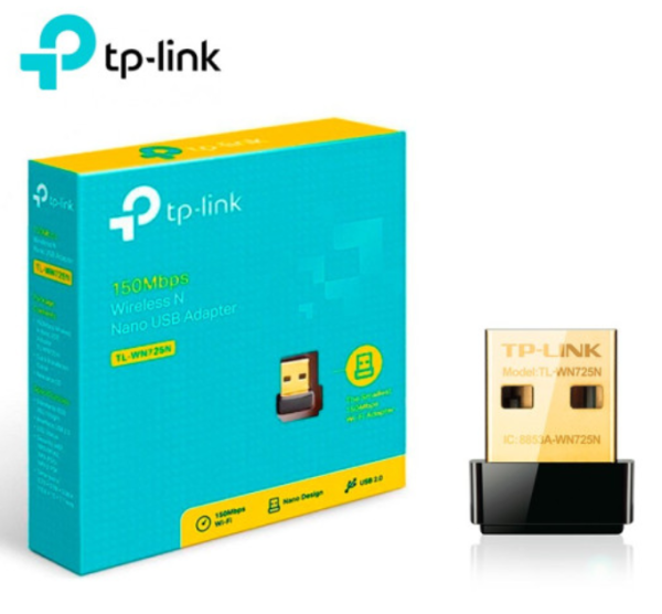 ADAPTADOR USB TP-LINK TL-WN725N NANO INALAMBRICO N150MBPS