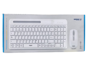KIT QUANTUM WHITE MIC WT813W TECLADO+MOUSE WIFI MICRONICS