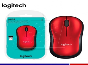 MOUSE LOGITECH M185 WIRELESS RED (910-003635)