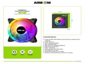 AUREOLA AB111 DOUBLE HALO RAINBOW FAN PARA CASE GAMER AIRBOOM