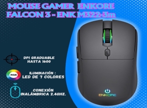 FALCON 3 ENKM322-3M MOUSE GAMER BT WIFI RECARGABLE RGB 7B 1600DPI
