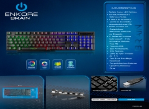 BRAIN ENK603 TECLADO GAMER USB RAINBOW ENKORE