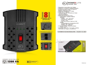PULSAR AVR PLI1200 1200VA/600W 8SALIDAS 4AVR+4PROTECT POWER LITE